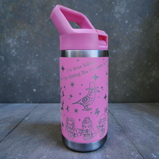 KPop Huntrix 12oz Water Bottle Pink
