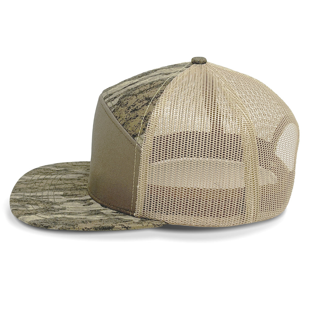 Camouflage and mesh cap on a white background side view