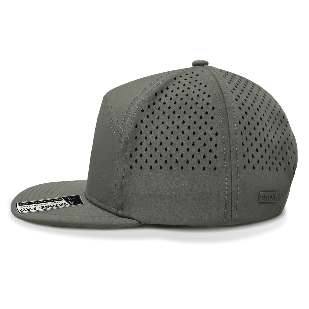 Black baseball cap on a white background side view