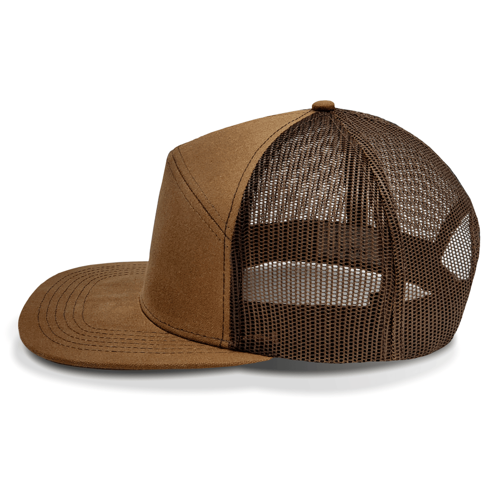 Brown mesh cap on a white background side view