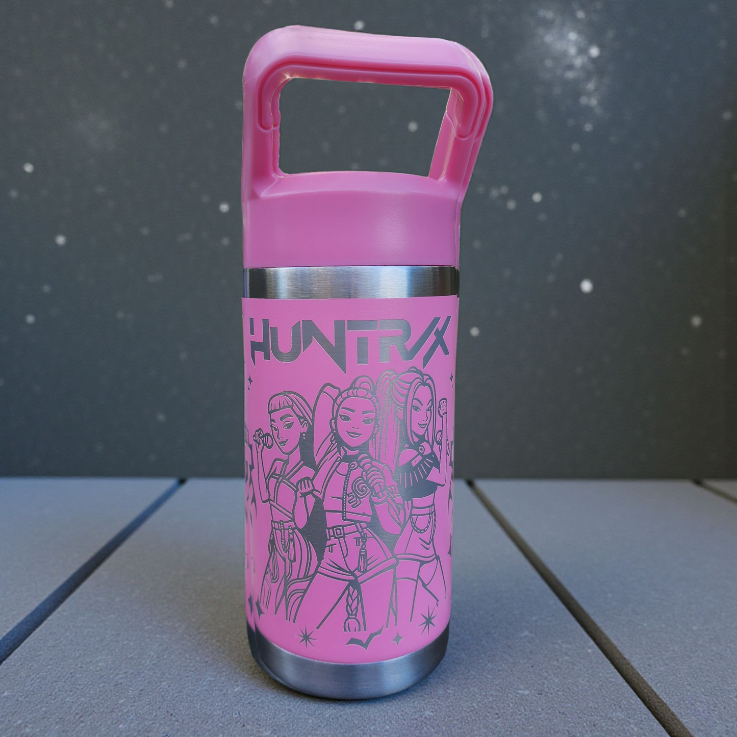 KPop Huntrix 12oz Water Bottle Pink