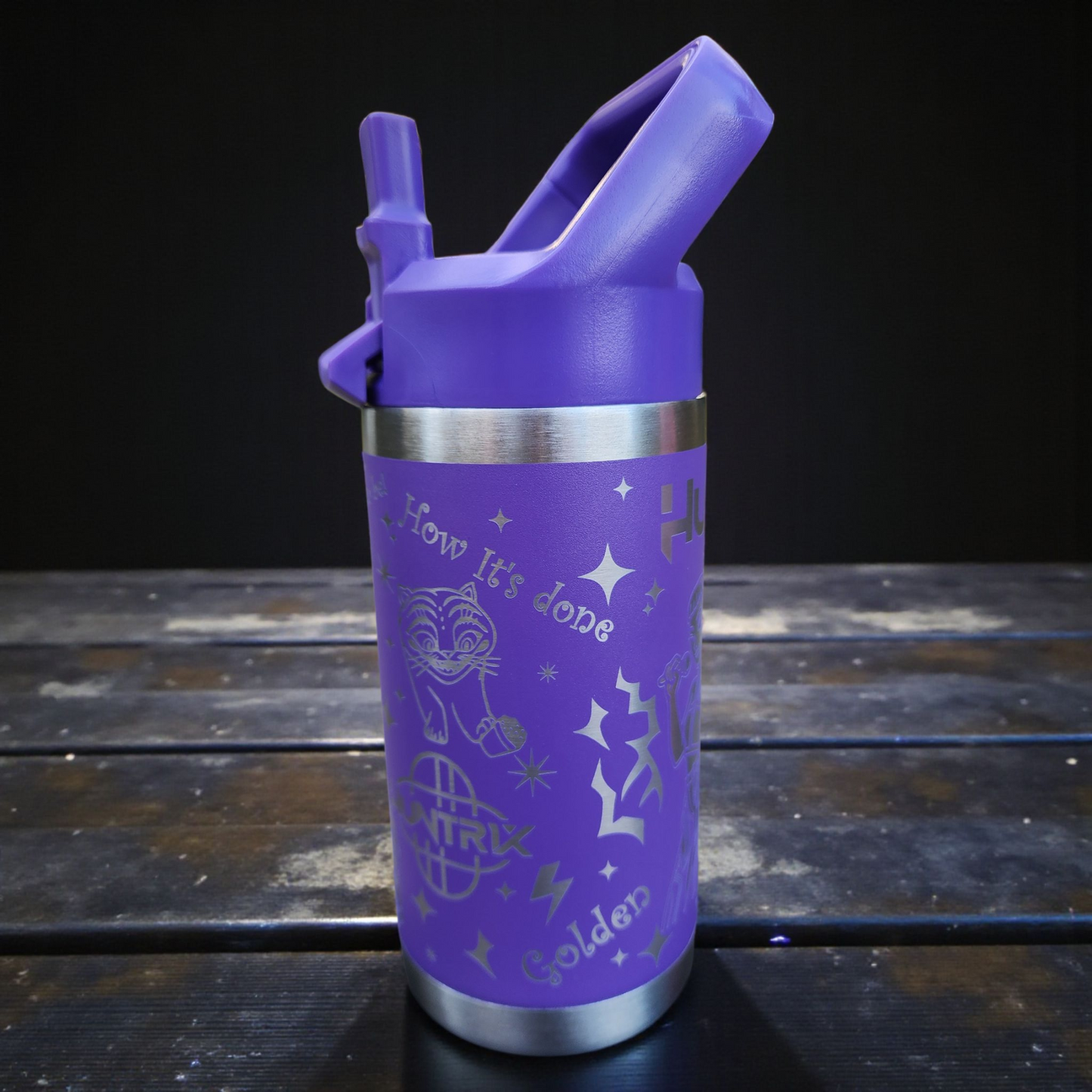 KPop Huntrix 12oz Water Bottle Purple