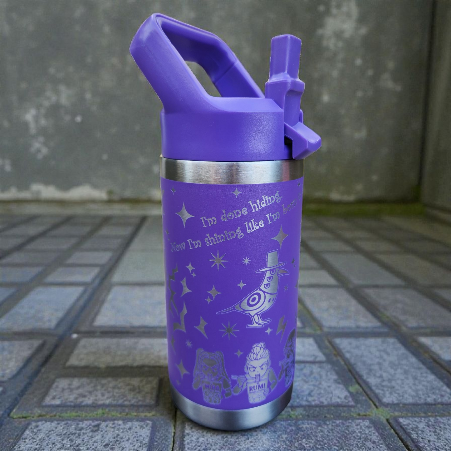 KPop Huntrix 12oz Water Bottle Purple