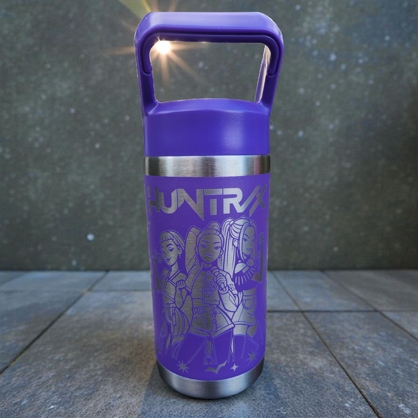KPop Huntrix 12oz Water Bottle Purple